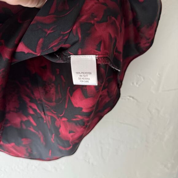 Dana Buchman Y2k Size Medium Red‎ Black Vampire Dark Romantic Sleeveless Top - Picture 8 of 9